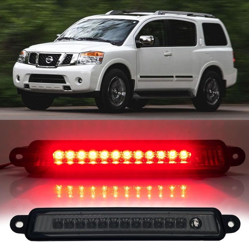 Cxdar Third 3rd Brake Light LED for 2005-2015 Nissan Armada, High Mount Rear Brake Lights Assembly for 2004-2010 Infiniti QX56, Waterproof Center Cab Lamp Stop Light - Image 1